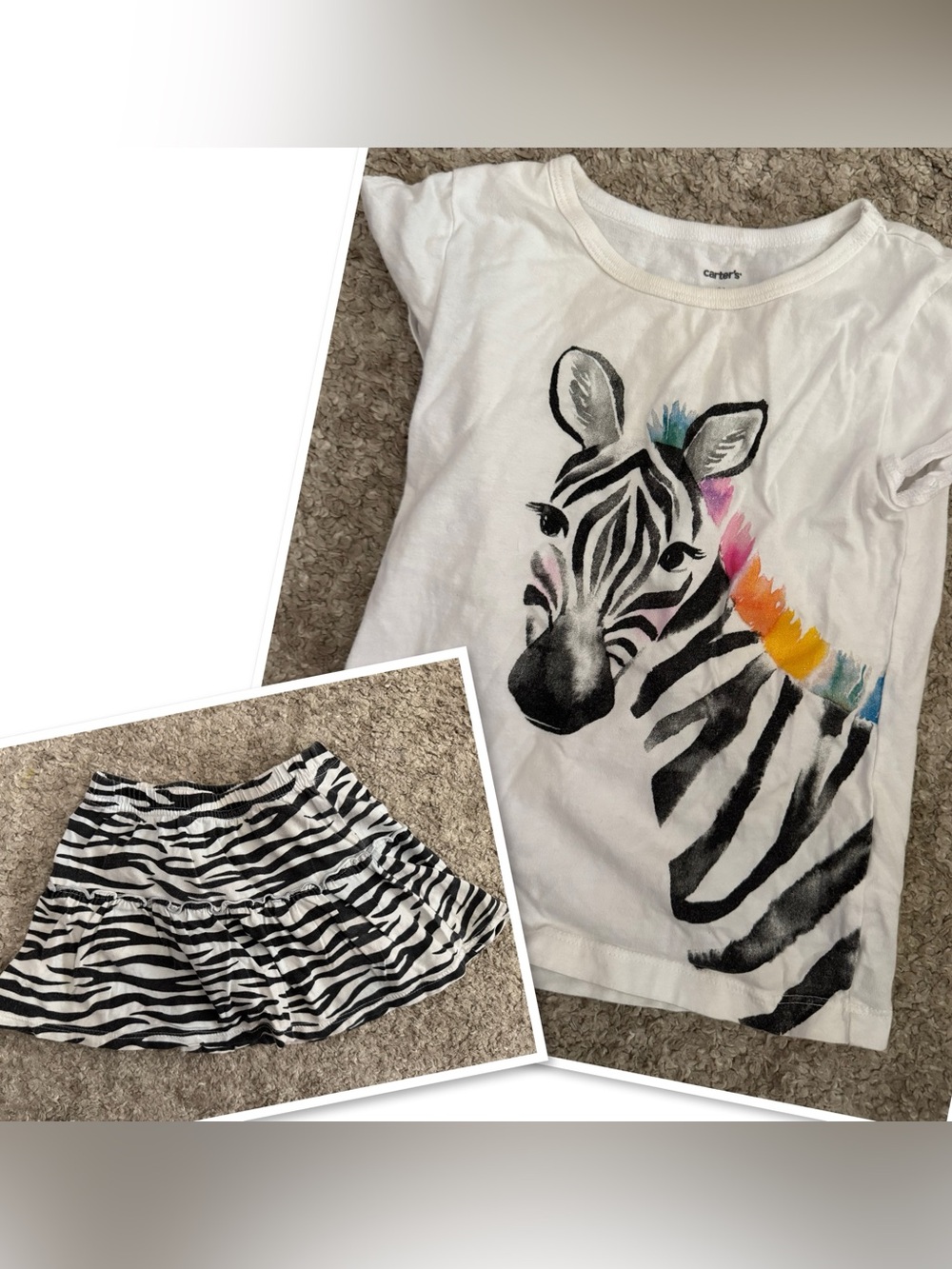 Girls 4T Zebra Set